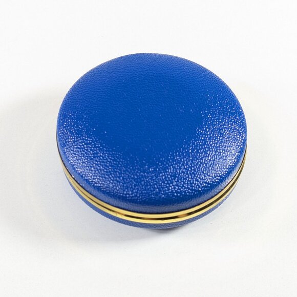 vintage mcm Deluxe travel alarm clock 7 jewels Germany round travel WORKS - Picture 11 of 14